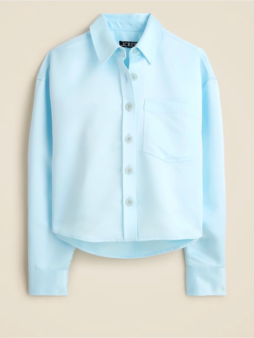 NWT J.Crew Étienne cropped button-up shirt in duchesse satin size Small